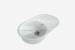 MAXSTONE Мойка глянцевая MS-5 (белый металлик) 735*450*215